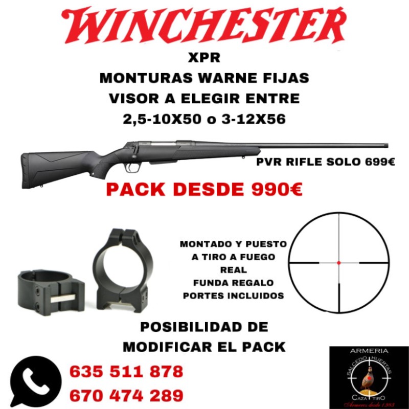 WINCHESTER XPR + MONTURAS FIJAS + VISOR 2,5-10X50RI / 3-12X56RI